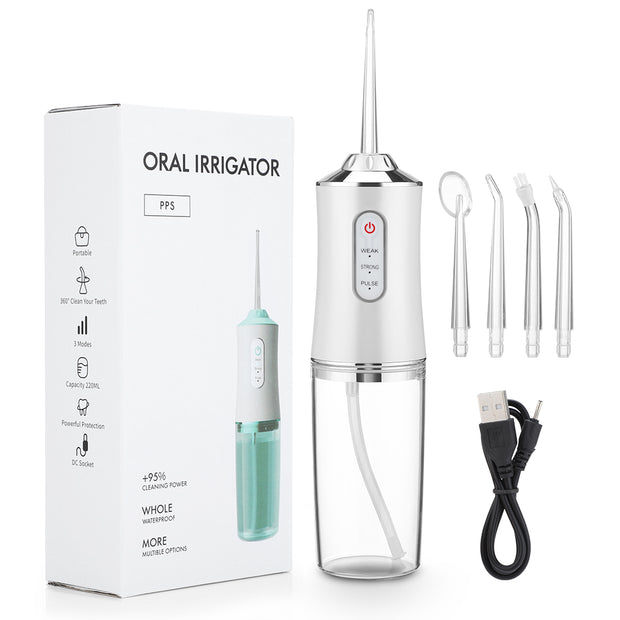 Portable USB Rechargeable Oral Irrigator – 3-Mode Water Flosser