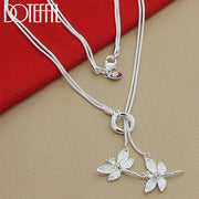 DOTEFFIL 925 Sterling Silver Two Dragonfly Pendant Necklace