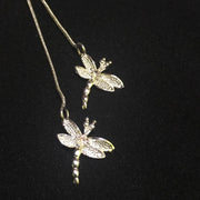DOTEFFIL 925 Sterling Silver Two Dragonfly Pendant Necklace
