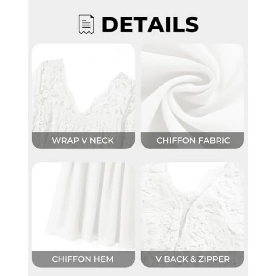 Talisea Plus Size Formal Wedding Dresses - Gowns Evening Prom Elegant V Neck Long Sleeve Lace Chiffon Long Maxi Dress