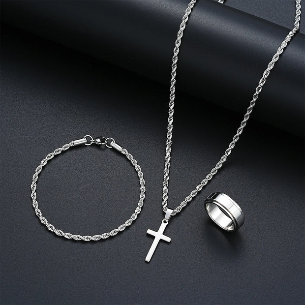 Stainless Steel Simple Jewelry Set For Women