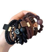 10PCS Women's Hair Ring Set Hair Accessories High Elasticity Leather Band
