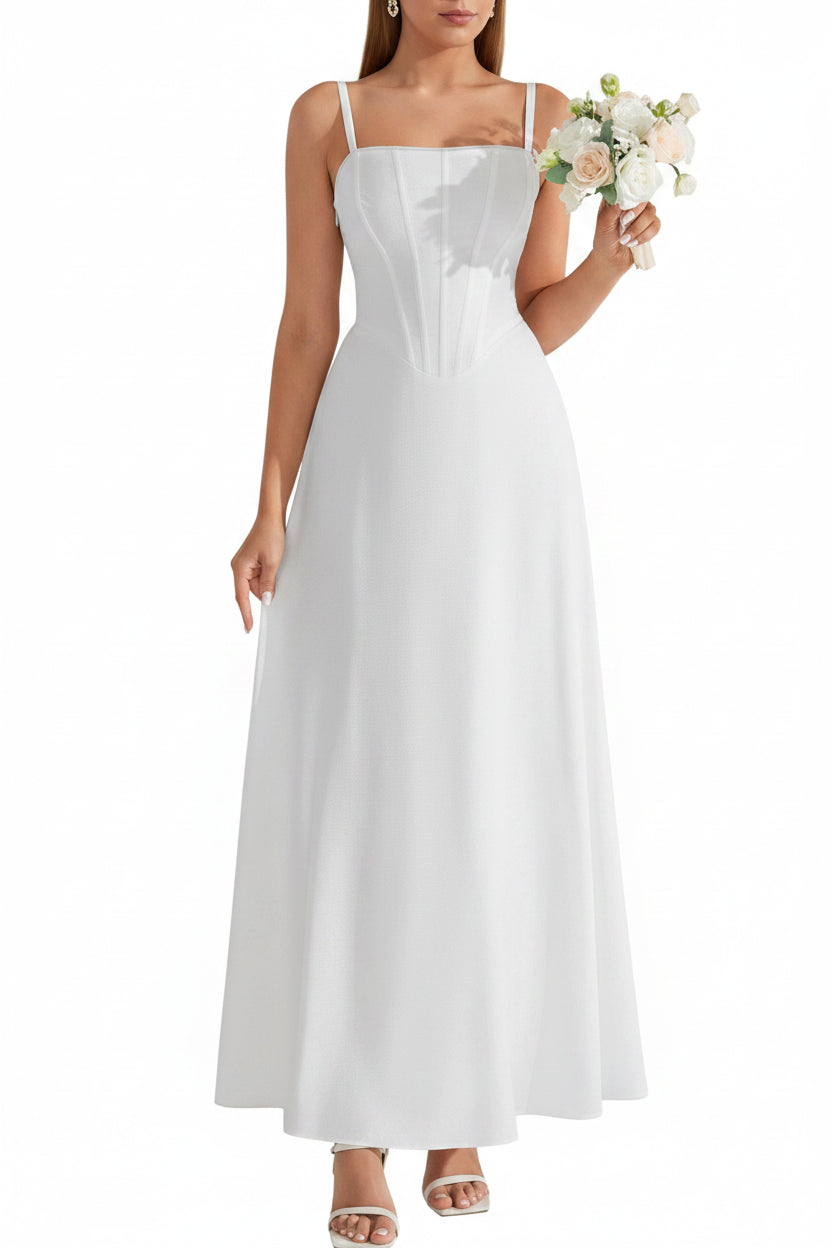 Auraxe Floral Corset Maxi Wedding Guest Dresses for Women Summer Spaghetti Strap Flowy A Line Tea Party Long Sun Dress 2026