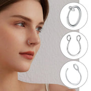 6pcs/Set Stainless Steel Nose Ring Septum Non-Piercing