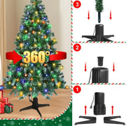 Christmas Tree with 300 Lights Artificial Xmas Tree with 360 Rotation