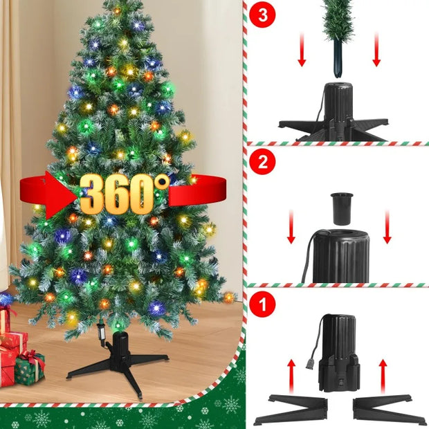 Christmas Tree with 300 Lights Artificial Xmas Tree with 360 Rotation