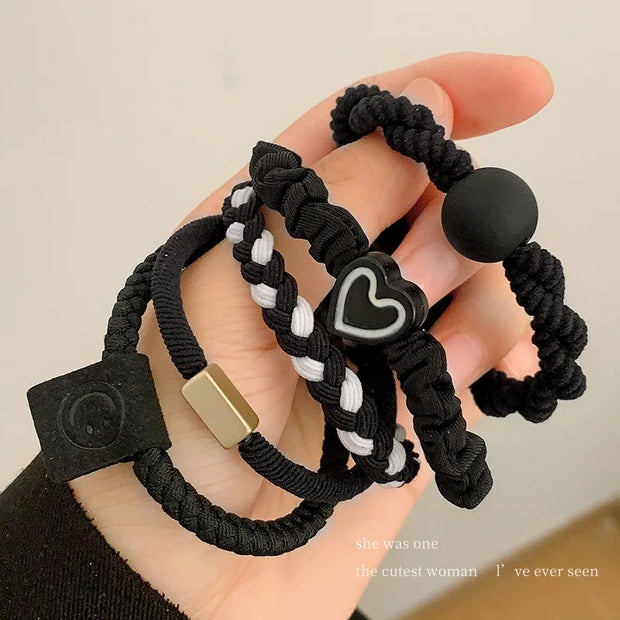 10PCS Women's Hair Ring Set Hair Accessories High Elasticity Leather Band