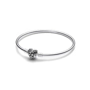 Silver Heart-Shaped Buckle Bracelet