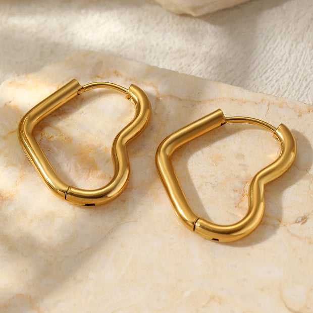 DOTIFI Stainless Steel Hollow Heart-Shaped Earrings