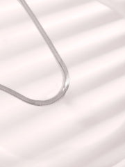 Snake Chain Gold Plated Stainless Steel Flat Necklace