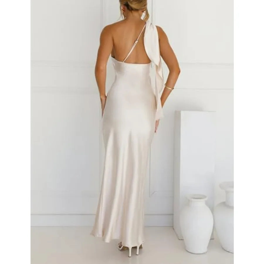 Wedding Guest Dresses  Elegant Backless Ruffle Sleeveless
