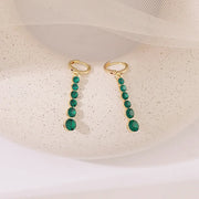 Green Zircon Crystal Water Drop Earring