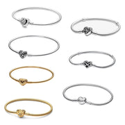 Silver Heart-Shaped Buckle Bracelet