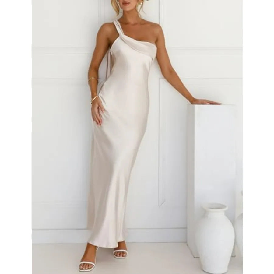 Wedding Guest Dresses  Elegant Backless Ruffle Sleeveless