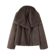 ZERAINS French minimalist style flip collar long