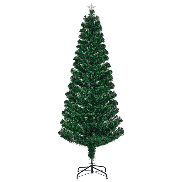 6FT Pre-Lit LED Artificial Christmas Tree Fiber Optic Xmas Holiday Season