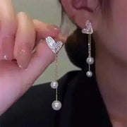 Korean Women Retro Drip Glaze Red Flower Earrings