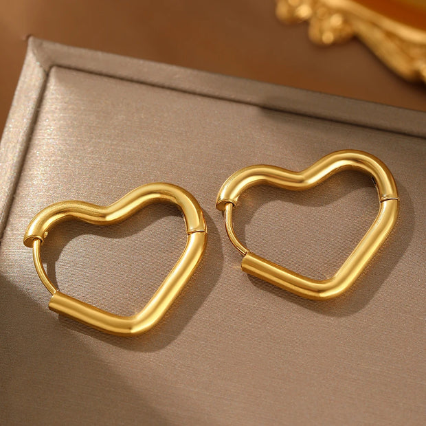 DOTIFI Stainless Steel Hollow Heart-Shaped Earrings