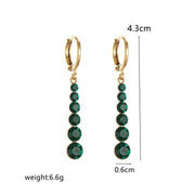Green Zircon Crystal Water Drop Earring