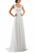 Sleeveless Lace Bridal Gown for Petite Bride, Wedding Dress for Civil and Beach Weddings