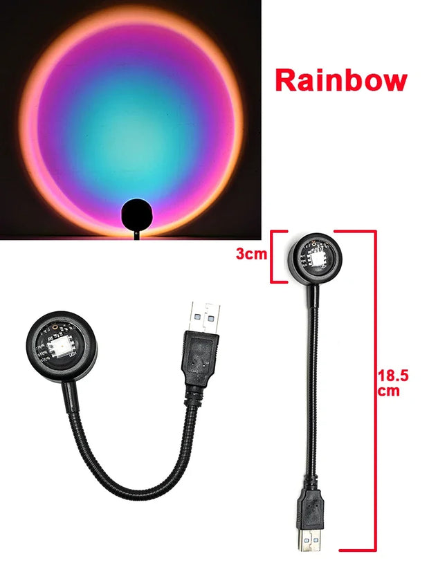 Sunset Light LED Rainbow Neon Night Lamp Sunset Projector