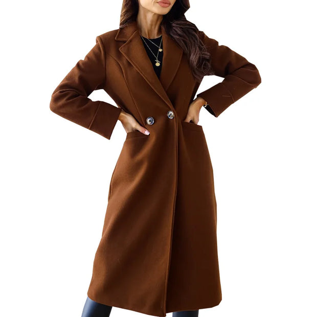 OYAO Woollen Overcoat Winter Pockets Formal V