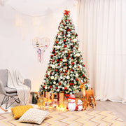 7.5Ft Pre-Lit Premium Snow Flocked Hinged Artificial Christmas Tree