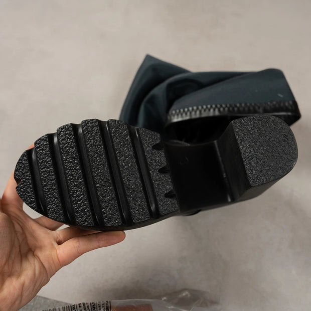 Black Round Toe Rubber Sole All Day Comfort Casual Formal Wear