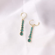 Green Zircon Crystal Water Drop Earring