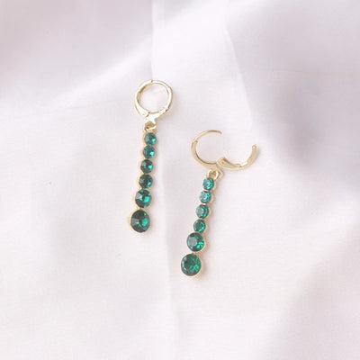 Green Zircon Crystal Water Drop Earring