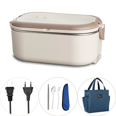 Bento Box 1L 220V 110V Electric Lunch Box Stainless Steel Food Warmer Heating