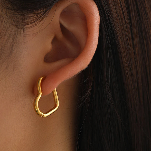 DOTIFI Stainless Steel Hollow Heart-Shaped Earrings