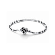 Silver Heart-Shaped Buckle Bracelet