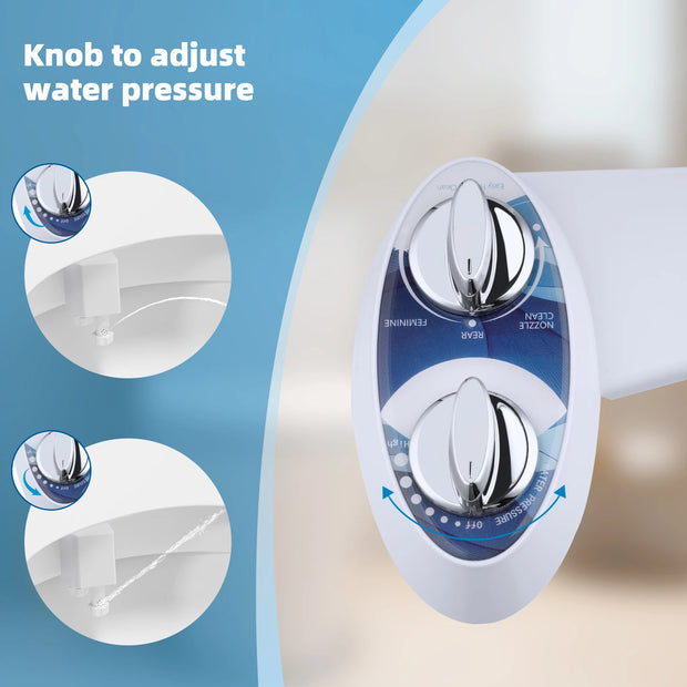 Dual Nozzle Bidet Attachment For Toilet