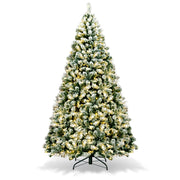 7.5Ft Pre-Lit Premium Snow Flocked Hinged Artificial Christmas Tree