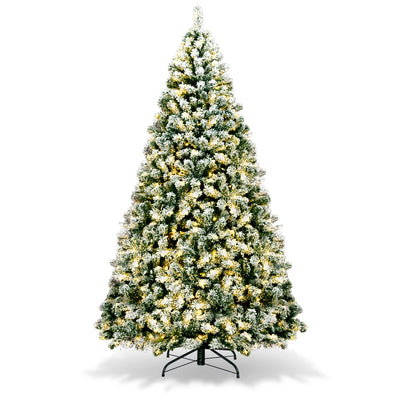 7.5Ft Pre-Lit Premium Snow Flocked Hinged Artificial Christmas Tree