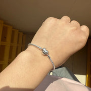 Silver Heart-Shaped Buckle Bracelet