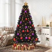 6 ft Prelit Black Christmas Tree Artificial with 818 Branch Tips & 250 Lights