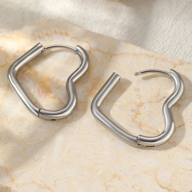 DOTIFI Stainless Steel Hollow Heart-Shaped Earrings