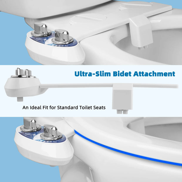Dual Nozzle Bidet Attachment For Toilet