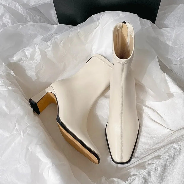 Square Ankle Boots Autumn Comfortable