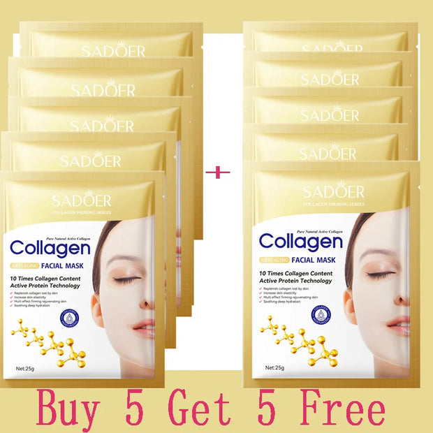 10PCS Collagen Anti Wrinkle Facial Mask  Korean Cosmetics