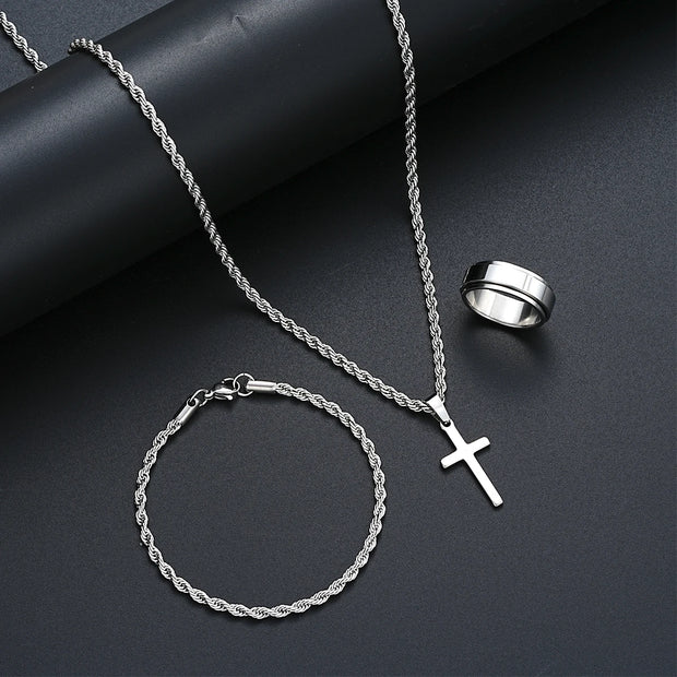 Stainless Steel Simple Jewelry Set For Women
