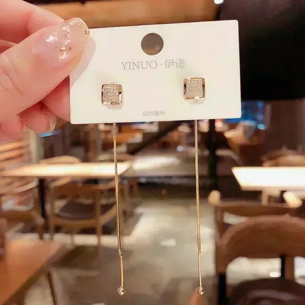 Korean Women Retro Drip Glaze Red Flower Earrings