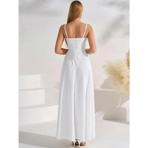 Auraxe Floral Corset Maxi Wedding Guest Dresses for Women Summer Spaghetti Strap Flowy A Line Tea Party Long Sun Dress 2026