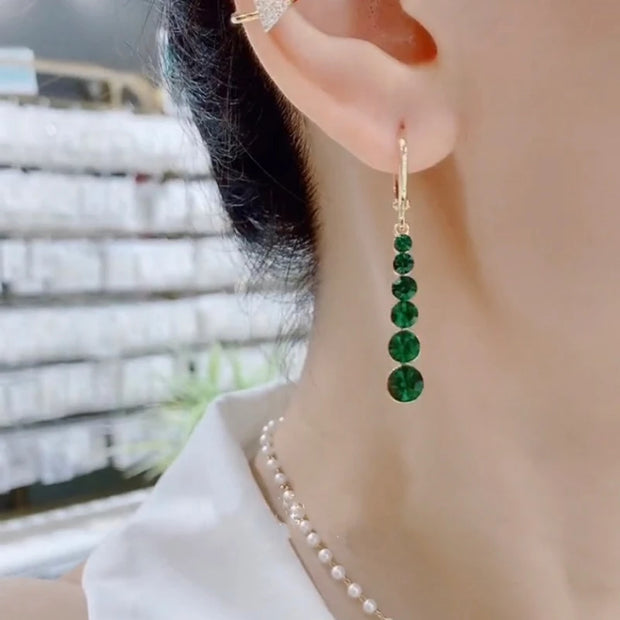 Green Zircon Crystal Water Drop Earring