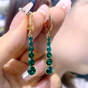 Green Zircon Crystal Water Drop Earring