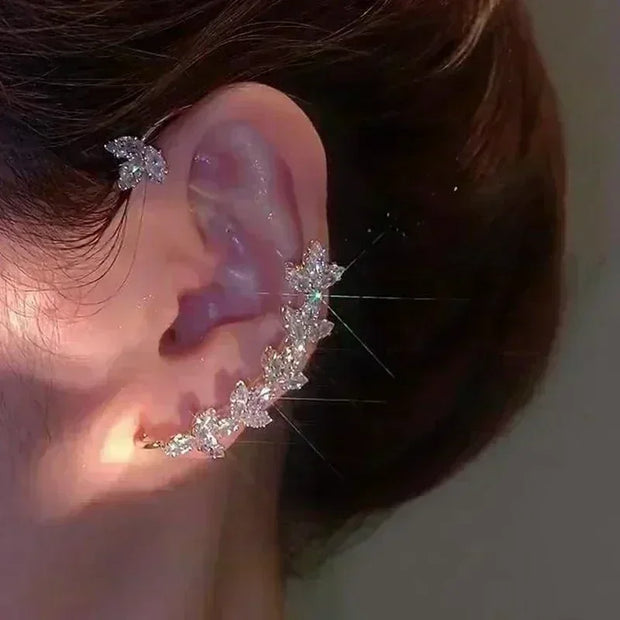 Korean Women Retro Drip Glaze Red Flower Earrings